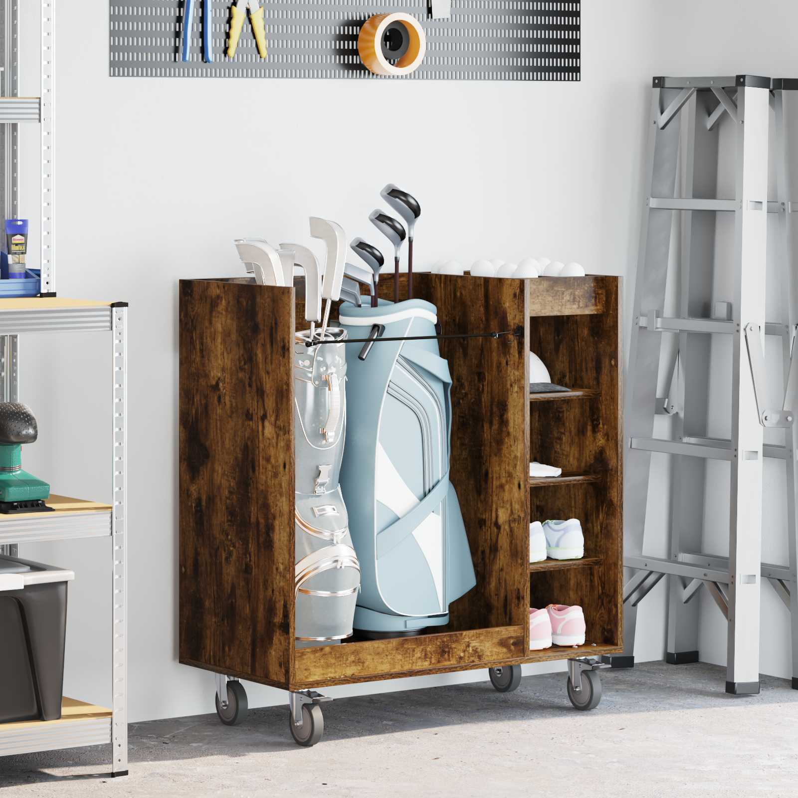 Golf Schrank Mit Rad Uni Weiß 65 x 45 x 98 cm