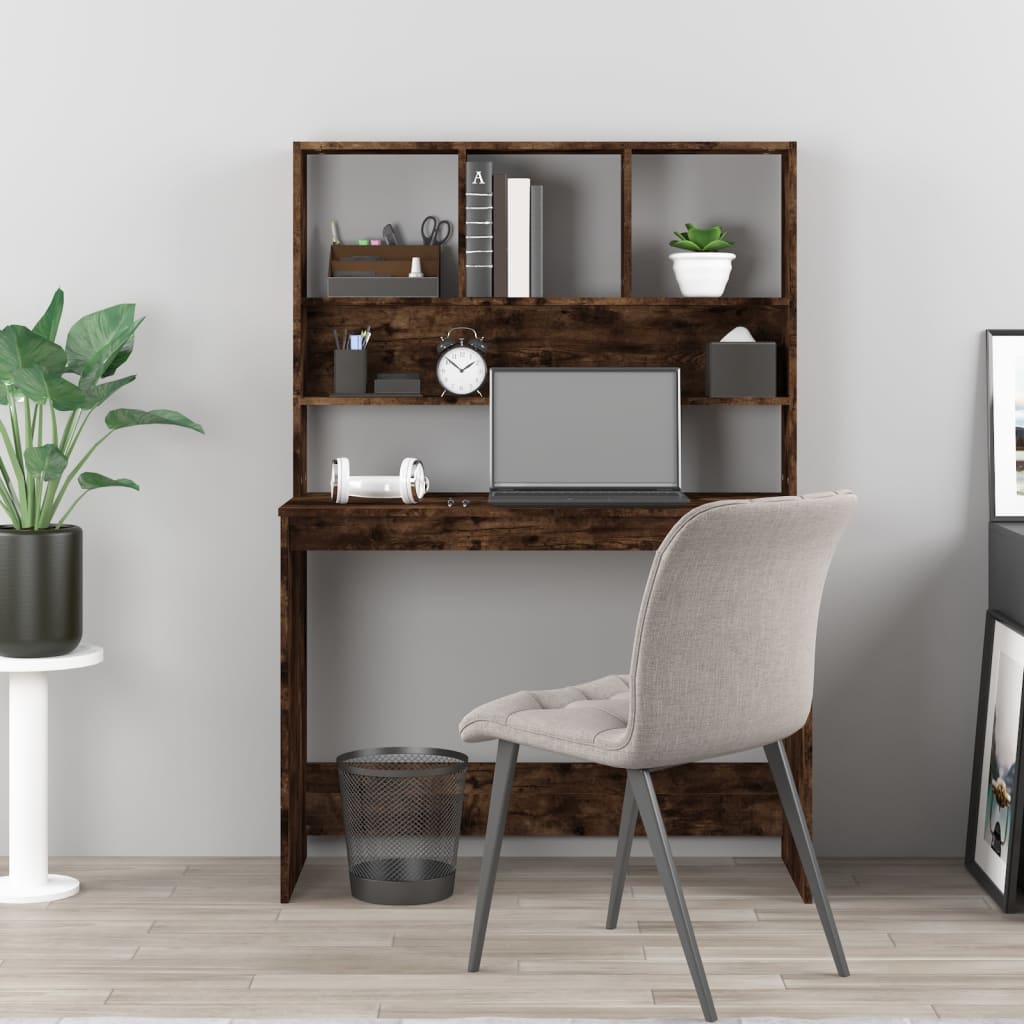 Schreibtisch mit Regal Weiß 102x45x148 cm Holzwerkstoff