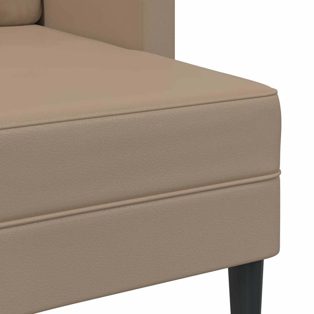 2-Sitzer-Sofa mit Chaiselongue L-förmig Schwarz 125 cm Kunstleder