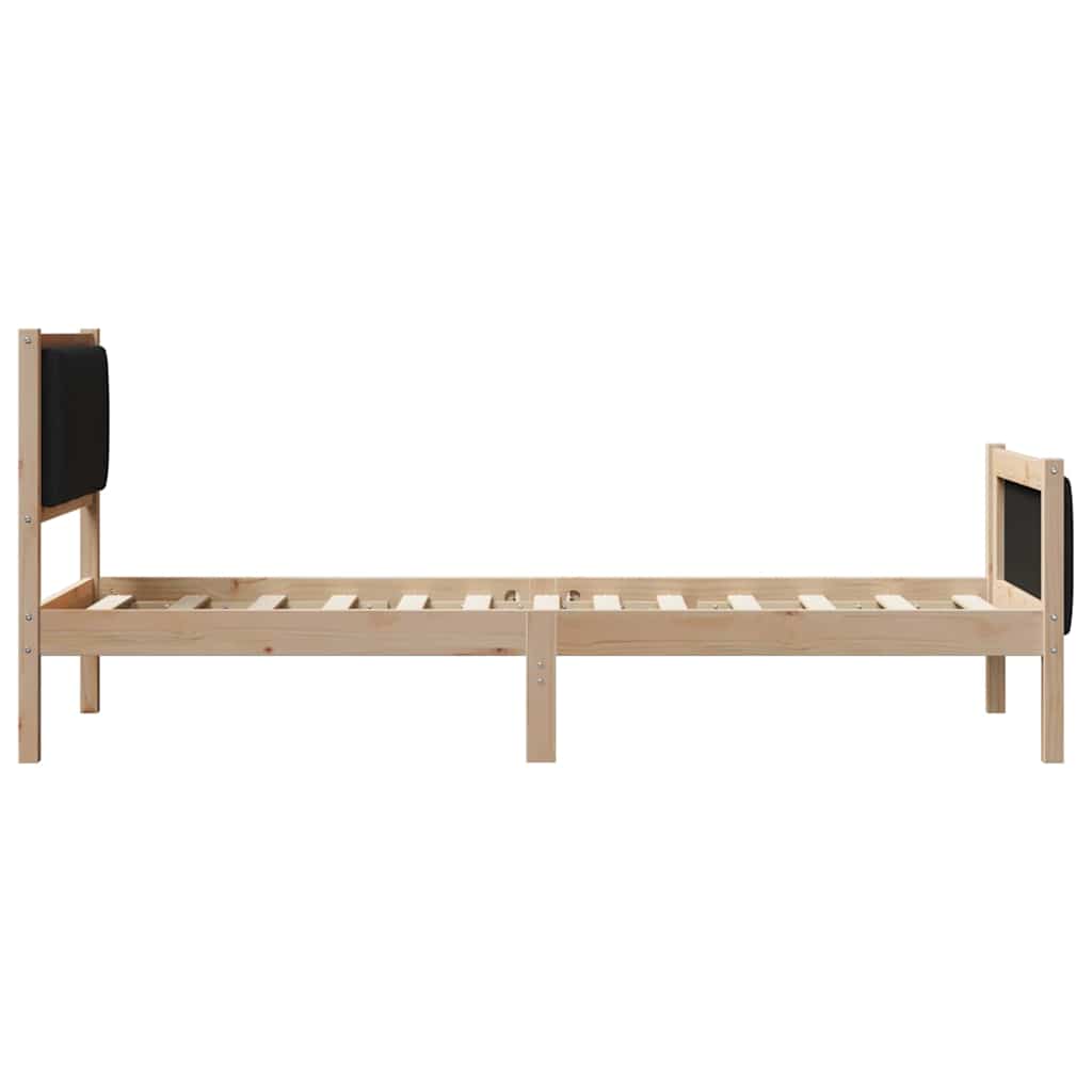 Bettgestell Braun und hellgrau 200 x 200 cm Massivholz Kiefer