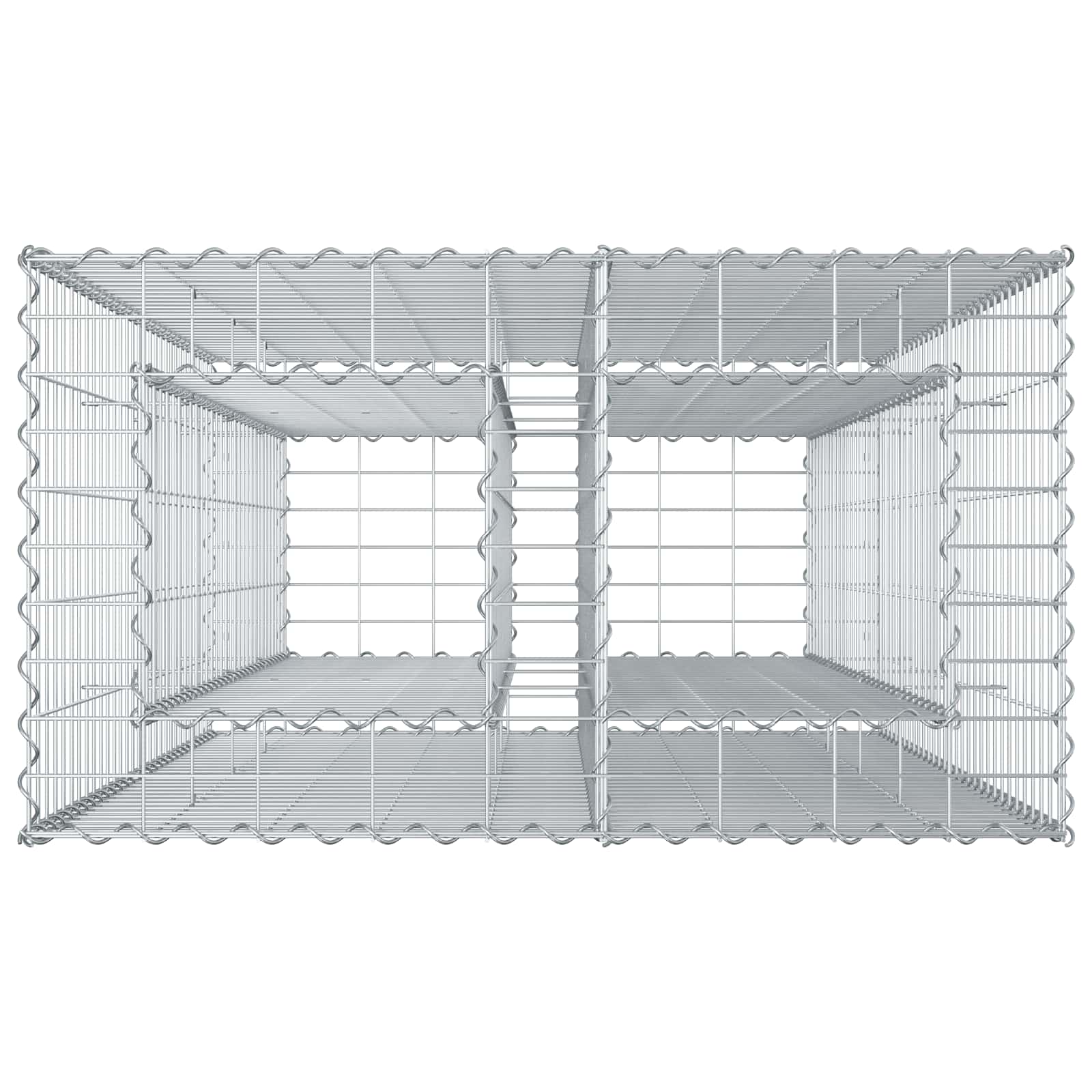 Gabionen Hochbeet 2 pcs Silber 260 x 60 x 55 cm