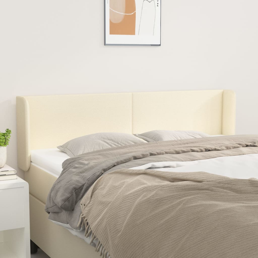 Kopfteil mit Ohren Creme 83x16x78/88 cm Kunstleder