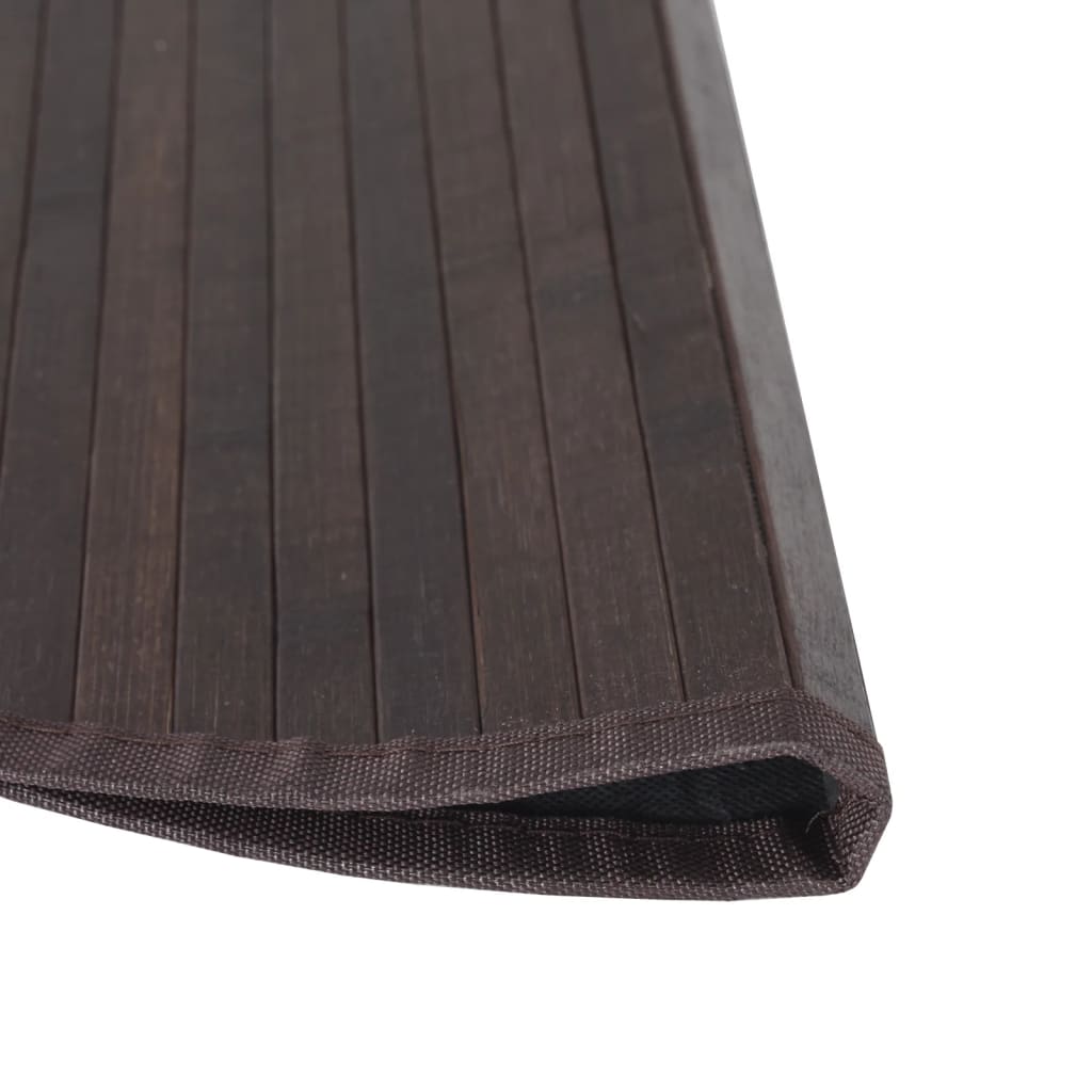Teppich Rund Schwarz 60 cm Bambus