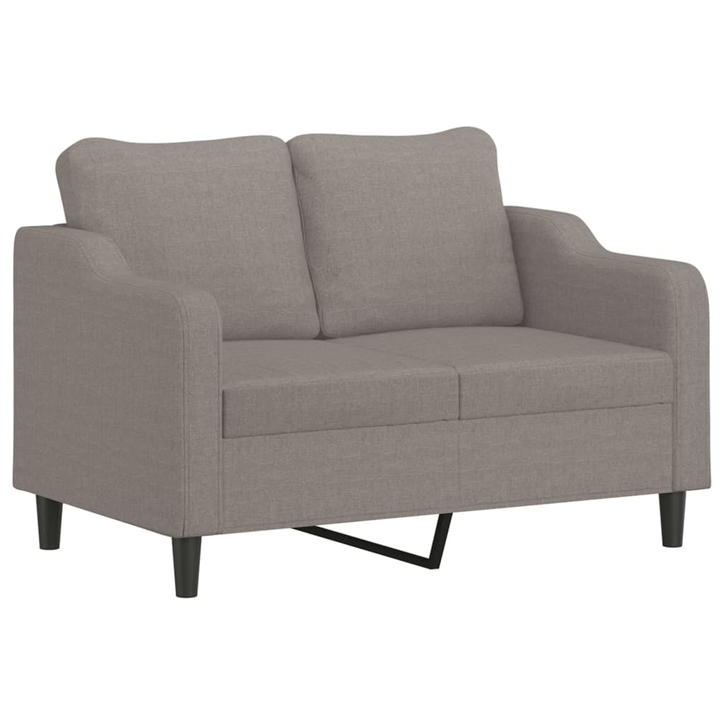 2-Sitzer-Sofa mit Zierkissen Braun 120 cm Stoff