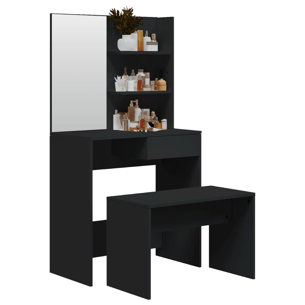 Schminktisch-Set Weiß 74,5x40x141 cm