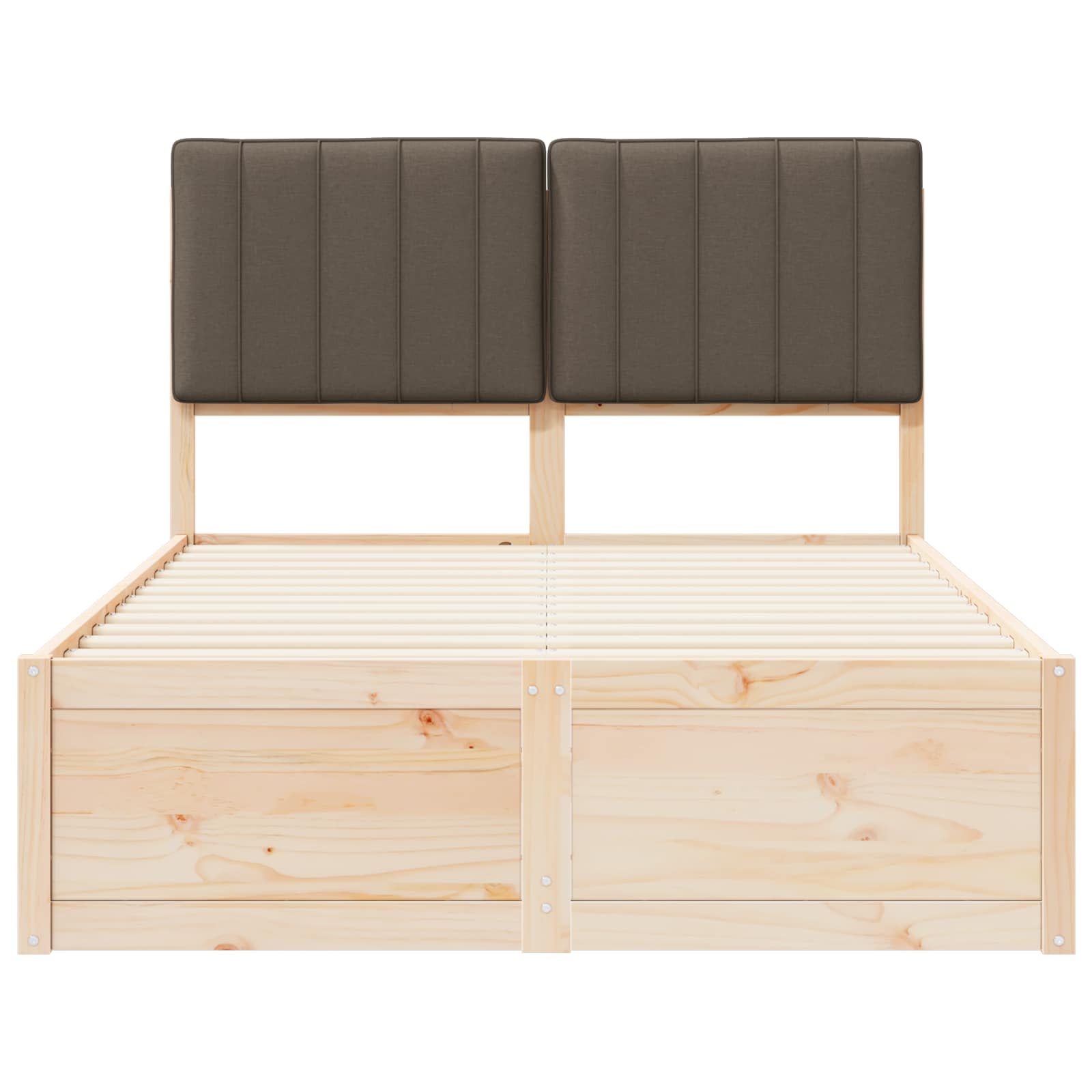 Bettgestell mit gepolstertem Kopfteil Hellgrau 200 x 200 cm