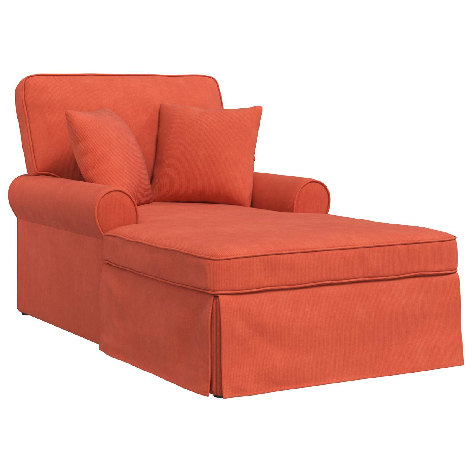 Chaise Lounge mit Rock mit Kissen 3 pcs Hellgrau Cordstoff