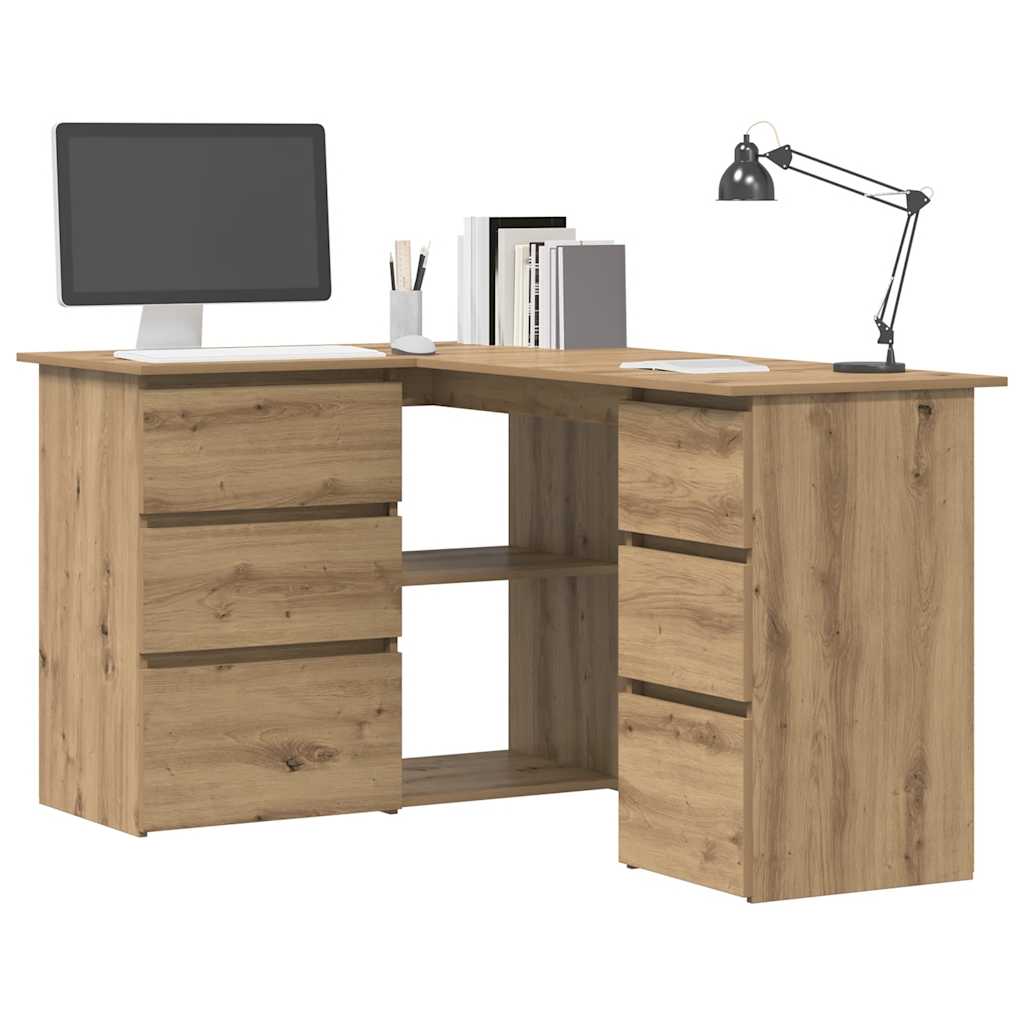 Eckschreibtisch Weiß 145x100x76 cm Holzwerkstoff