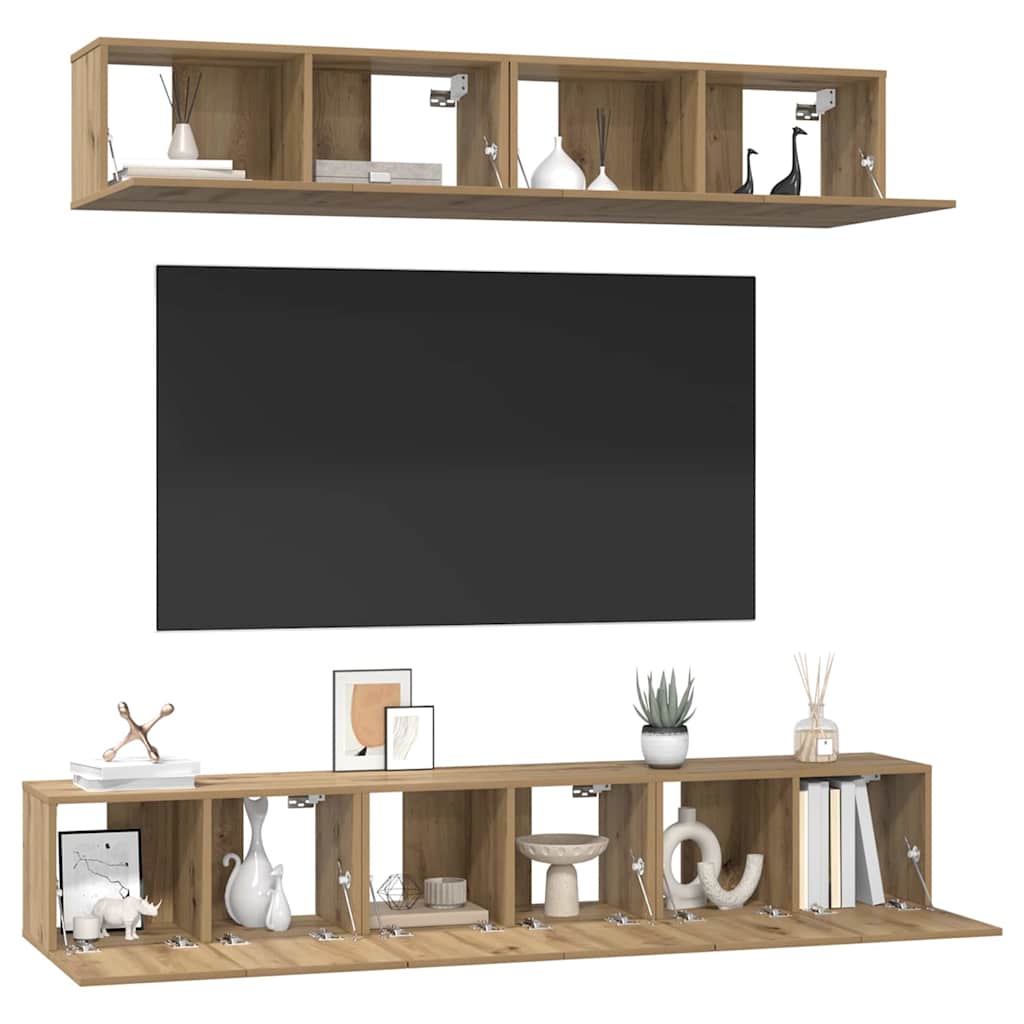 5-tlg. TV-Schrank-Set Weiß Holzwerkstoff
