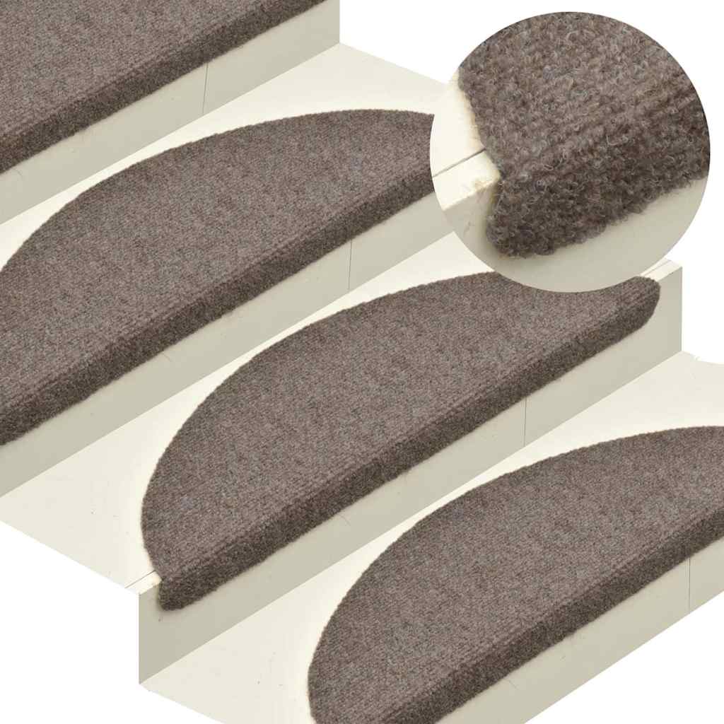 Stufenmatten Selbstklebend 15 Stk. 56x17x3 cm Hellbraun Halbrund