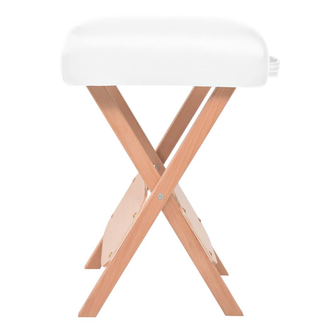 Massageliege 3-Zonen mit Hocker Klappbar 10 cm Sitz Schwarz