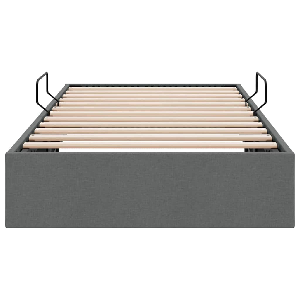 Aufbewahrungsbett mit Matratze Hellgrau 203 x 100 cm Stoff