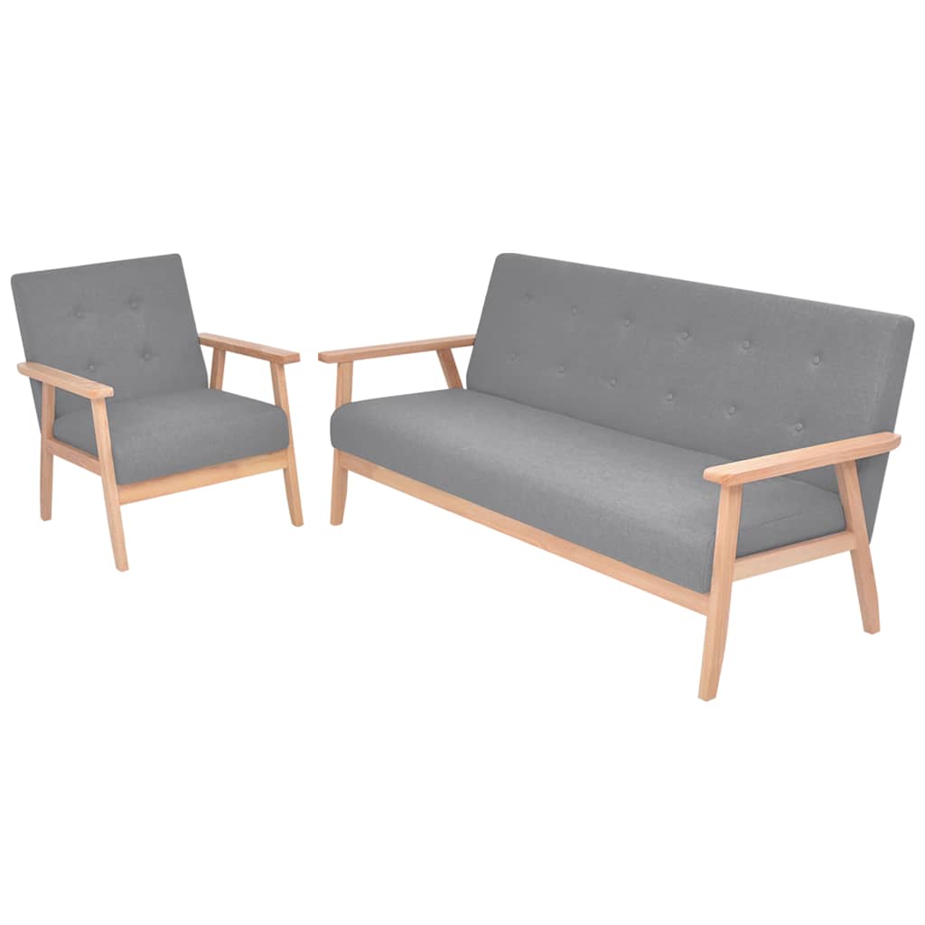 2-Sitzer-Sofa Stoff Hellgrau