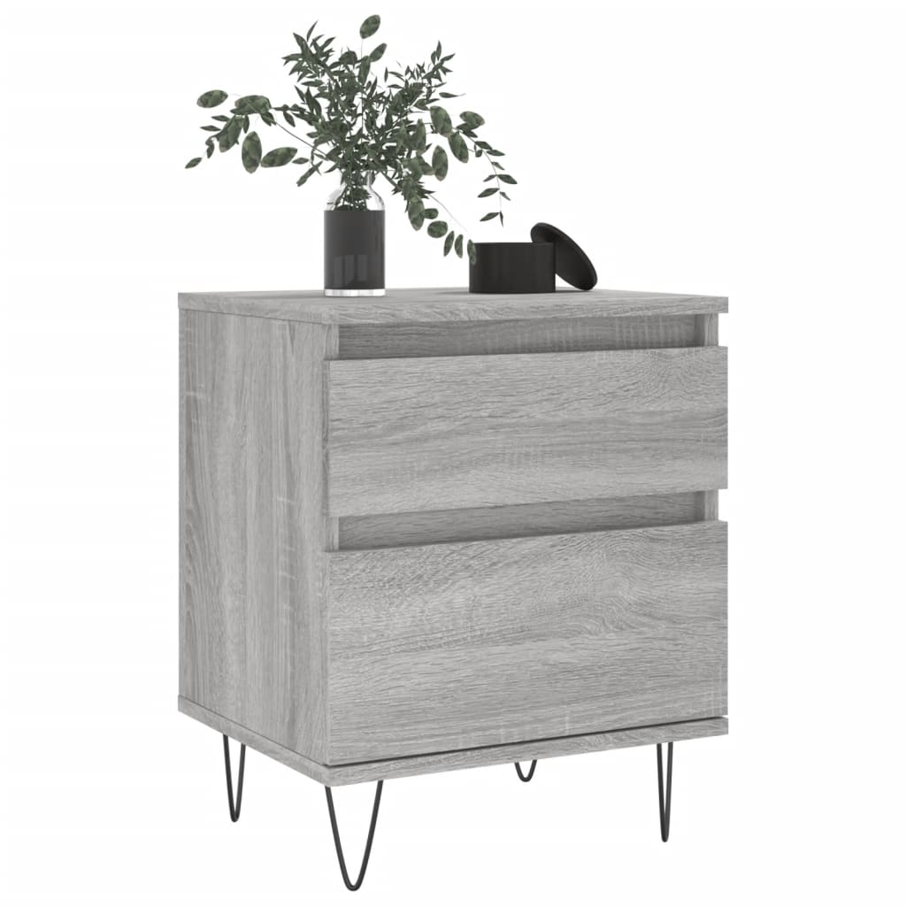 Bettschrank Schwarz Eichen-Optik 40 x 35 x 50 cm Holzwerkstoff