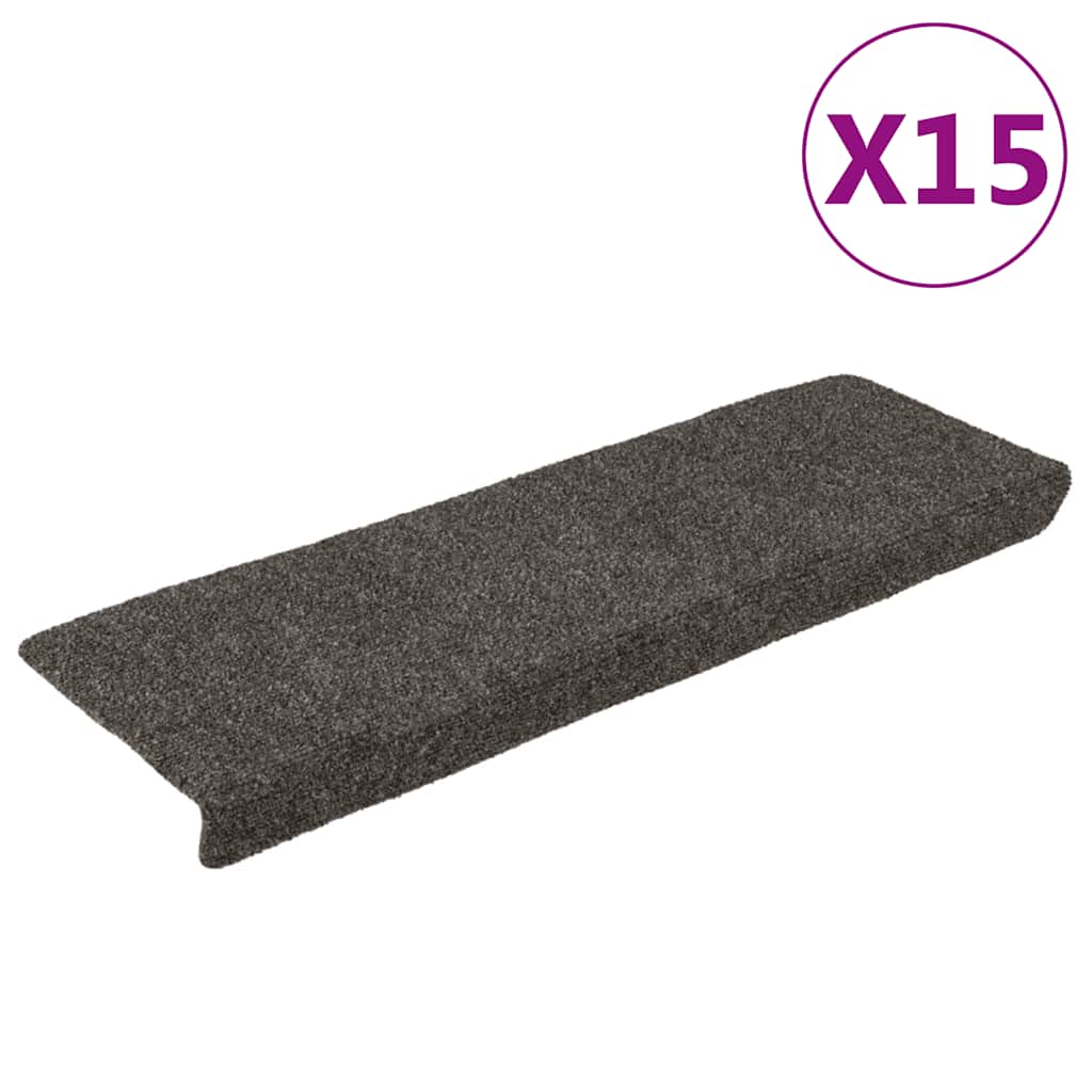 Stufenmatten Selbstklebend 15 Stk. 65x21x4 cm Hellbraun Rechteckiger Rand