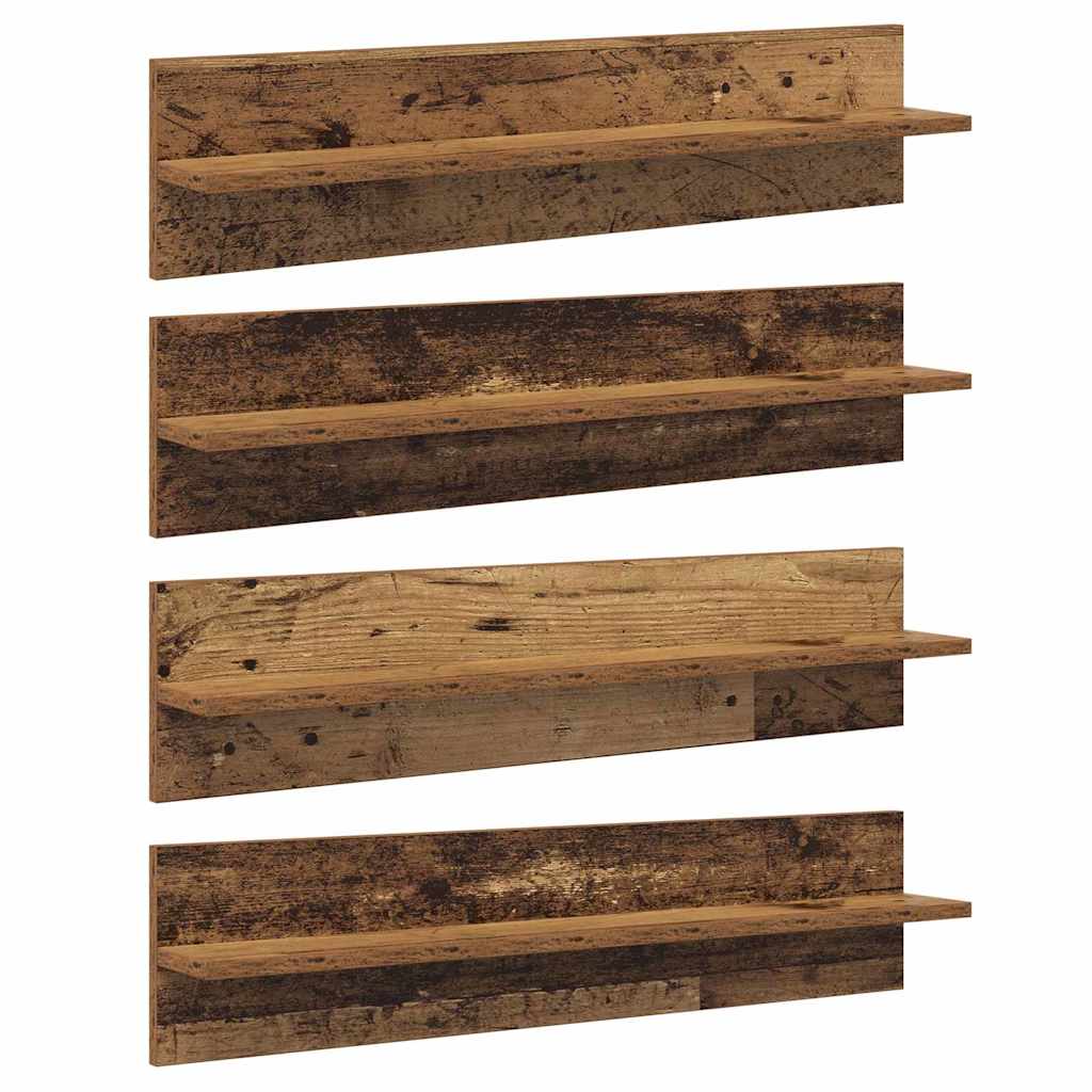 Wandregale 2 Stk. Weiß 80x11,5x18 cm Holzwerkstoff