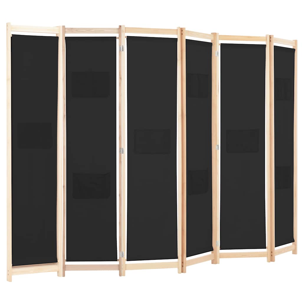 5-teiliger Raumteiler Creme 200 x 170 x 4 cm Stoff