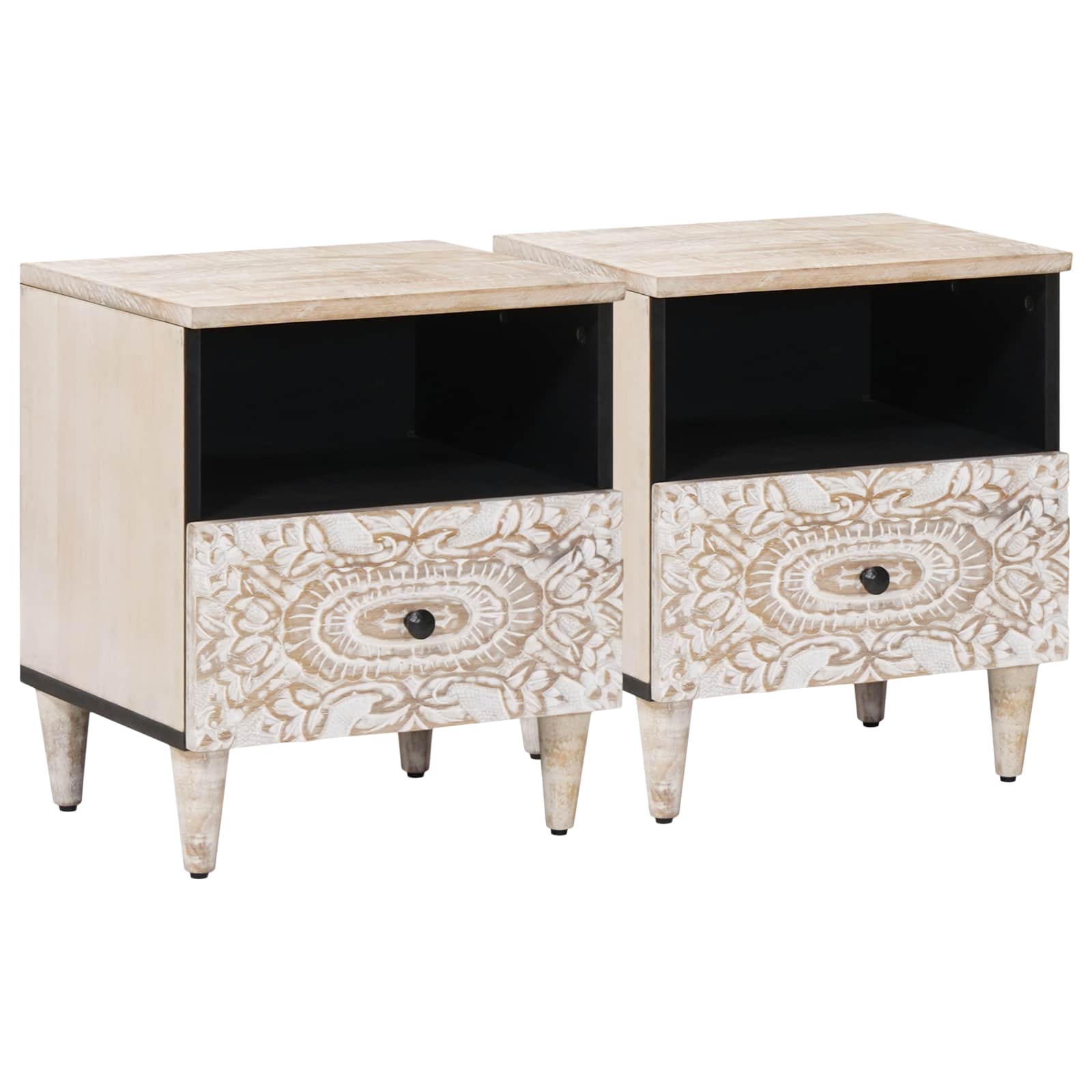 Bettkasten Braun 40 x 33 x 46 cm Massivholz Mango