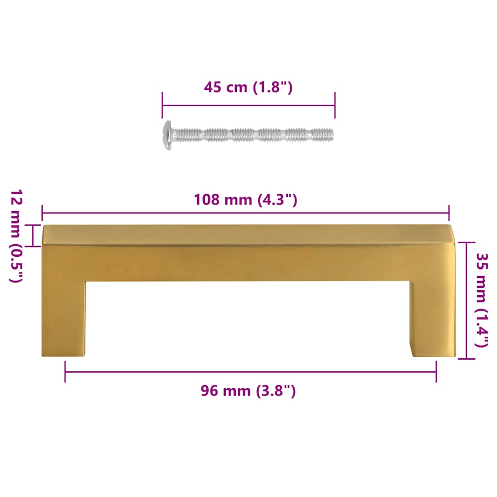 Möbelgriffe 10 Stk. Silbern 64 mm Edelstahl