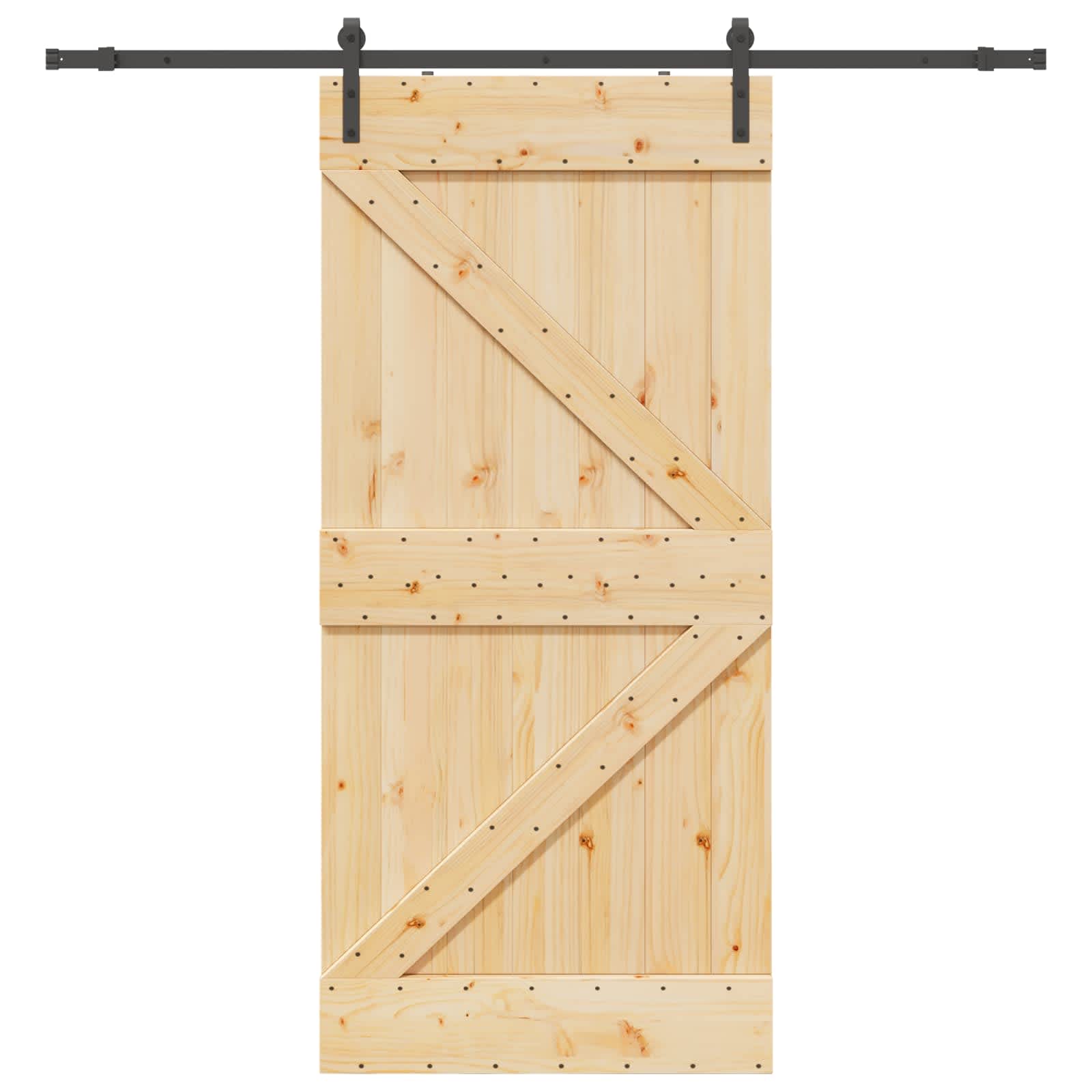 Schiebetür NARVIK Natürlich und Schwarz 70 x 210 cm (152,5 cm)