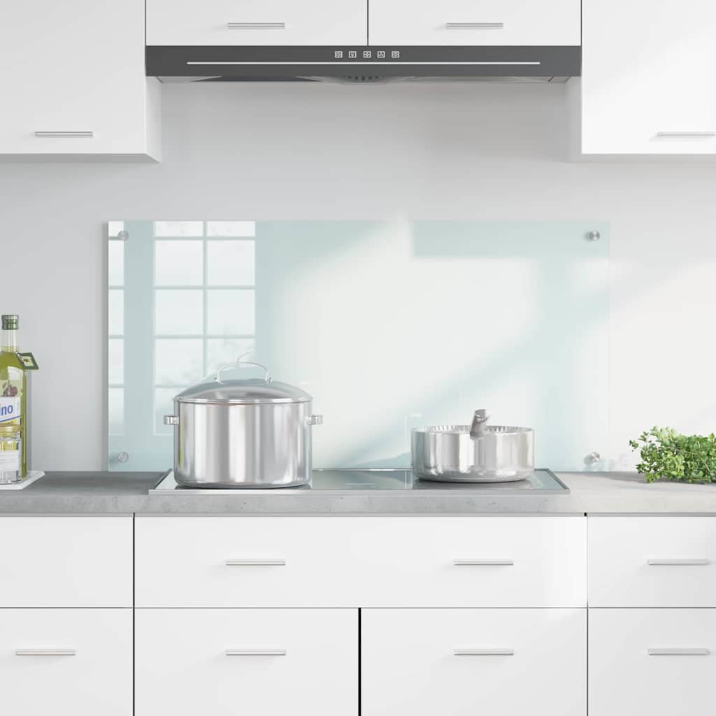 Küchenrückwand 2 pcs Weiß 70 x 40 cm Gehärtetes Glas