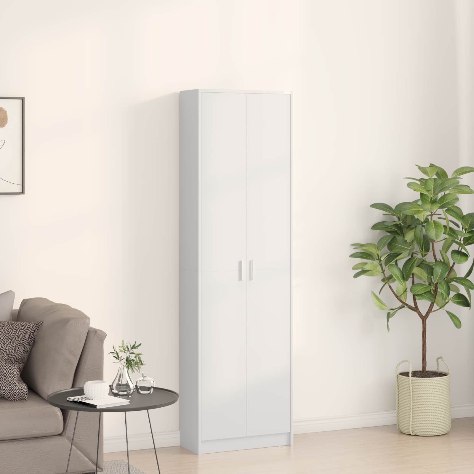 Kleiderschrank mit Regal Schwarz Eichen-Optik 55 x 25 x 189 cm