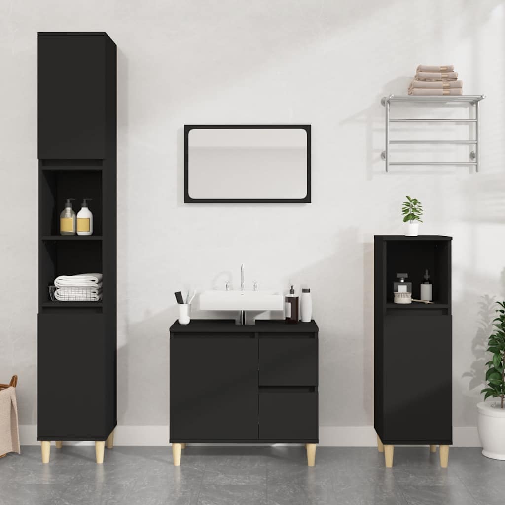 Badschrank Weiß 65x33x60 cm Holzwerkstoff