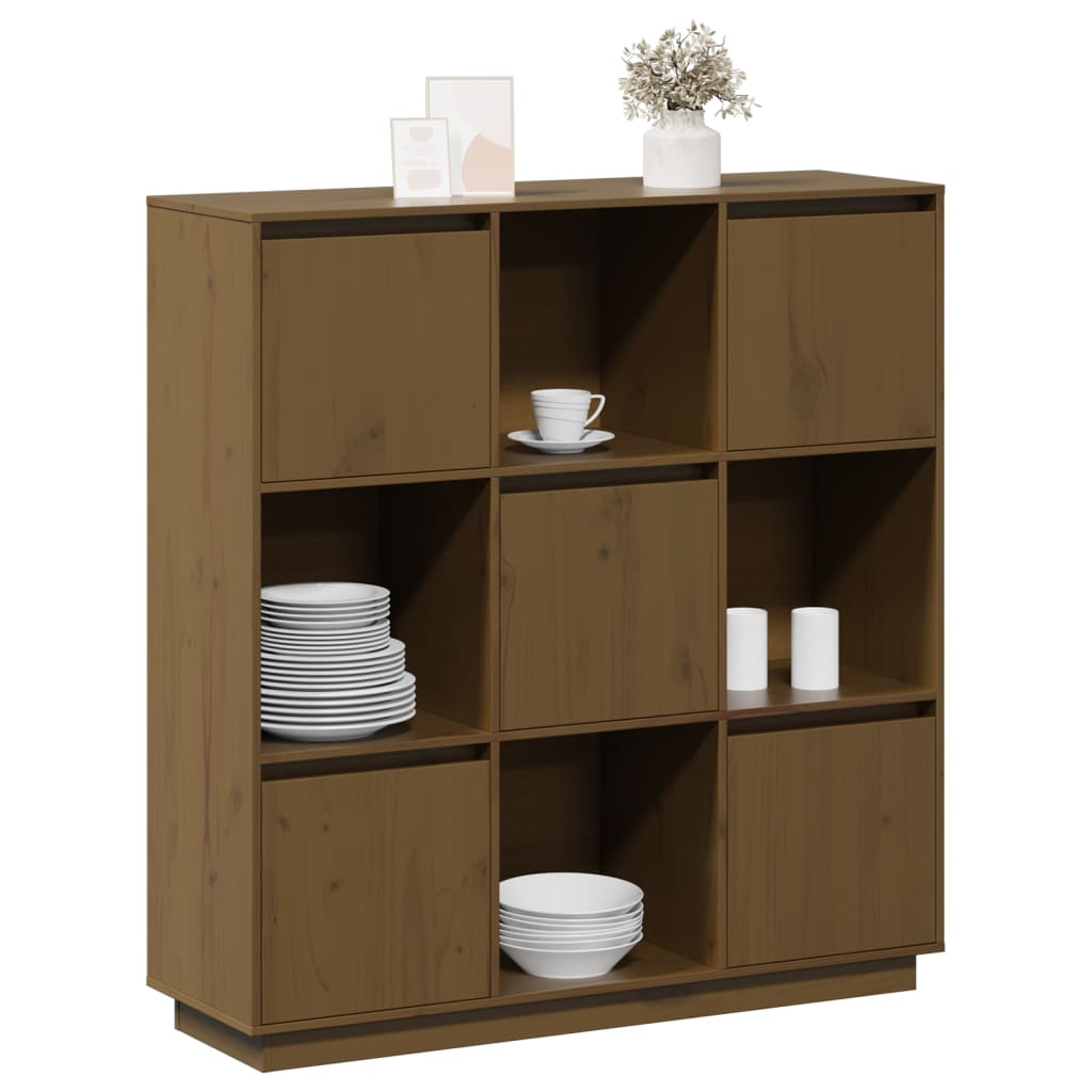 Highboard 110,5x35x117 cm Massivholz Kiefer