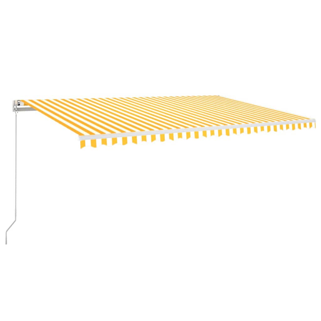 Markise Manuell Einziehbar mit LED 300x250 cm Blau und Weiß