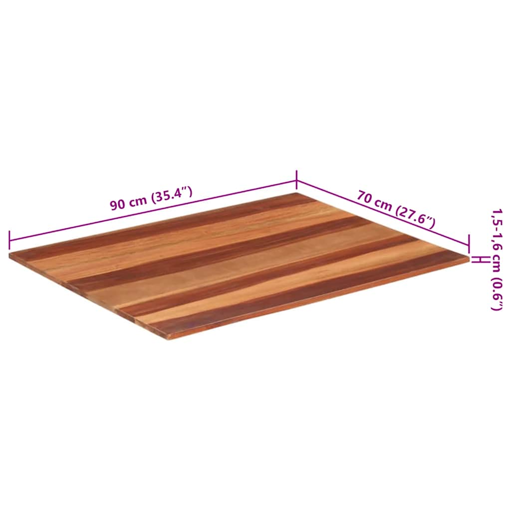Tischplatte Massivholz Akazie 15-16 mm 60x80 cm