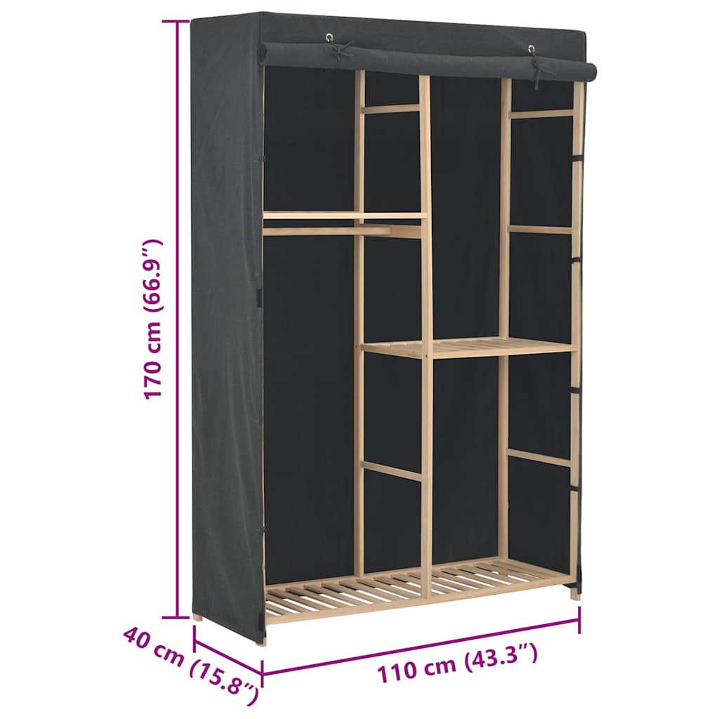 Kleiderschrank mit 3 Ebenen 110 x 40 x 170 cm