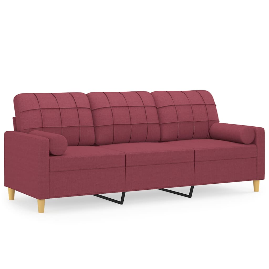 2-Sitzer-Sofa mit Zierkissen Braun 120 cm Stoff