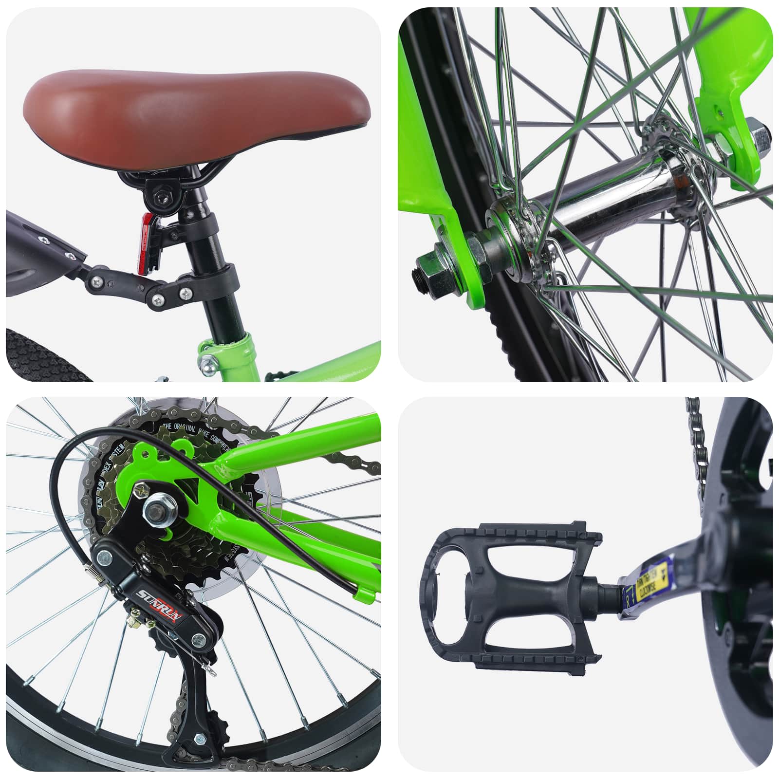 Kinderfahrrad 20 Zoll 6-Speed für 6-11 Jahre alt Schwarz