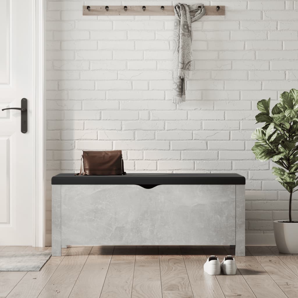 Aufbewahrungsbox mit Kissen Grau 105x40x45 cm