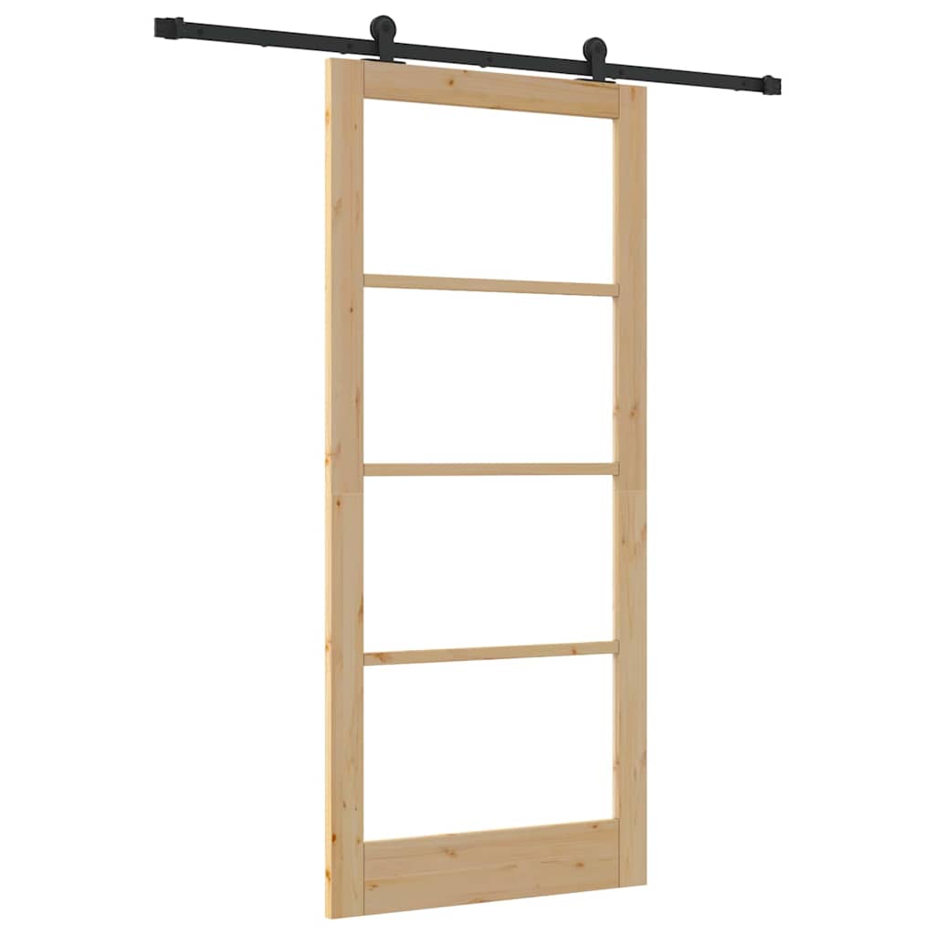 Schiebetür ORKDAL Natürlich und Schwarz 61 x 198,5 cm