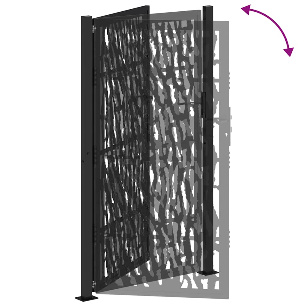 Gartentor Schwarz 100x100 cm Stahl Lichtdesign