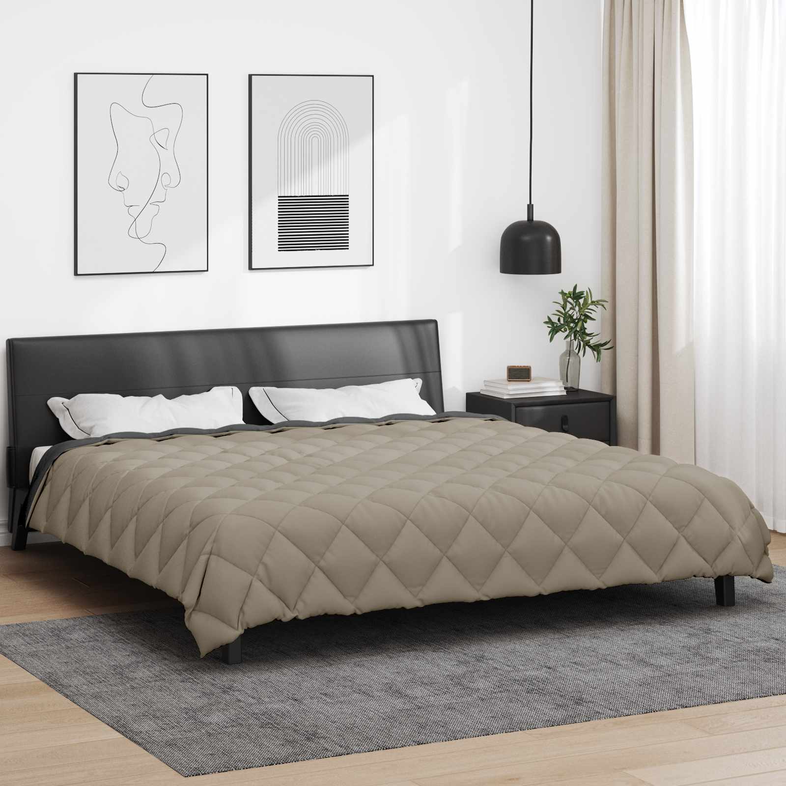 Winterbettdecke Anthrazit 135 x 200 cm Mikrofaser