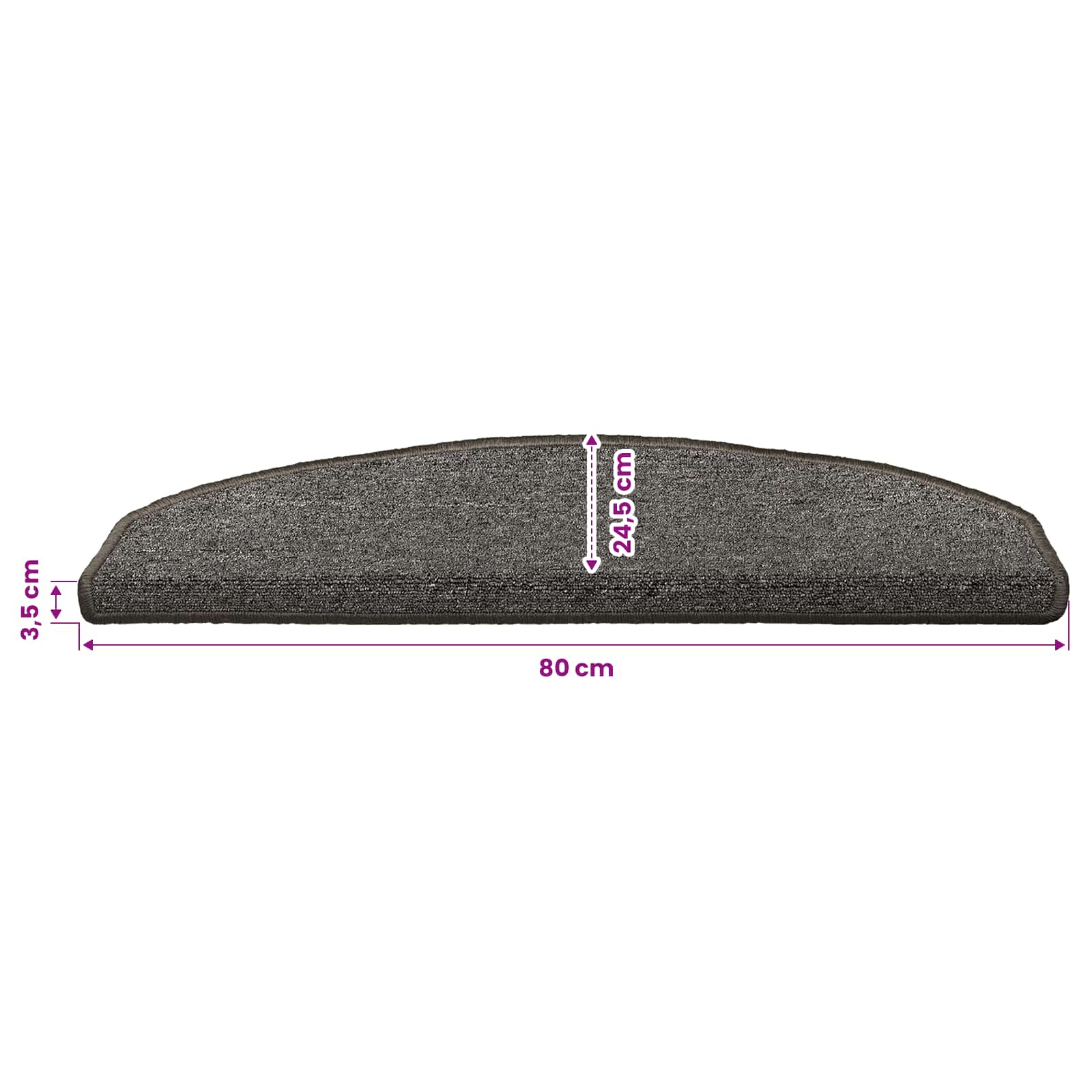 Stufenmatten 15 Stk. 56x17x3 cm Anthrazit Halbrund