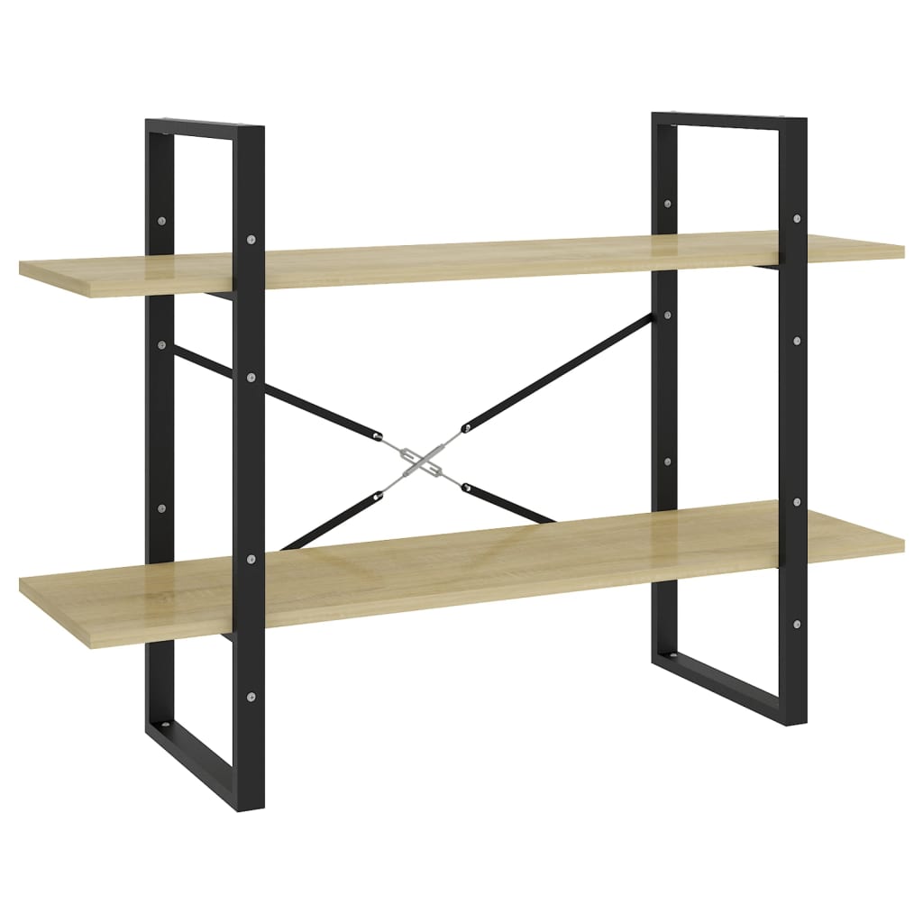 Bücherregal 2 Fächer Weiß 100x30x70 cm Holzwerkstoff