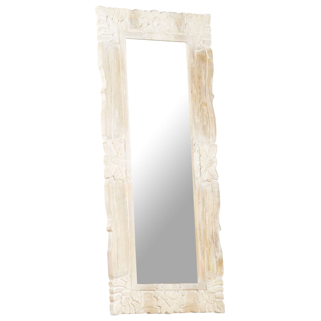 Spiegel Weiß 80x50 cm Mango Massivholz
