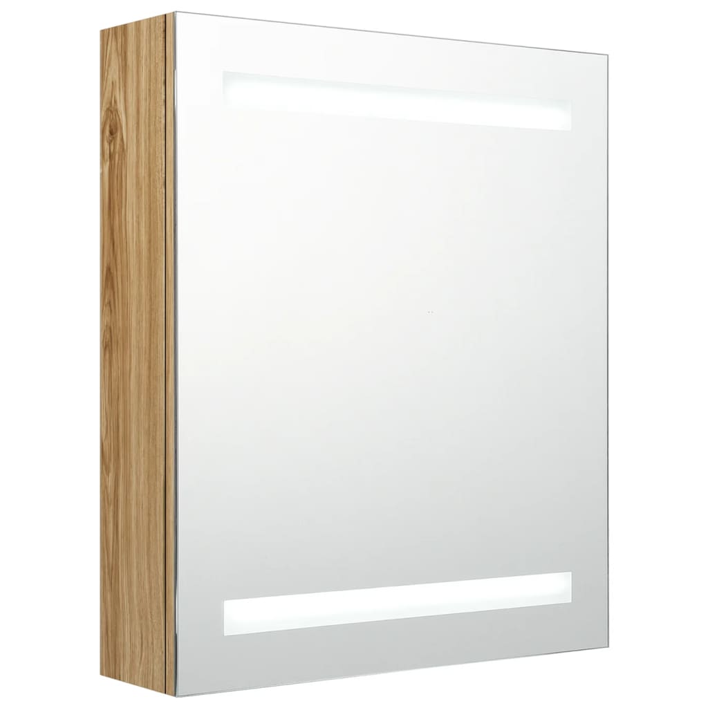 LED-Bad-Spiegelschrank Betongrau 50x14x60 cm