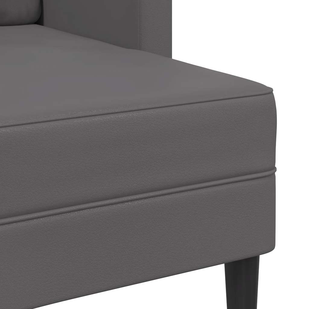 2-Sitzer-Sofa mit Chaiselongue L-förmig Schwarz 125 cm Kunstleder