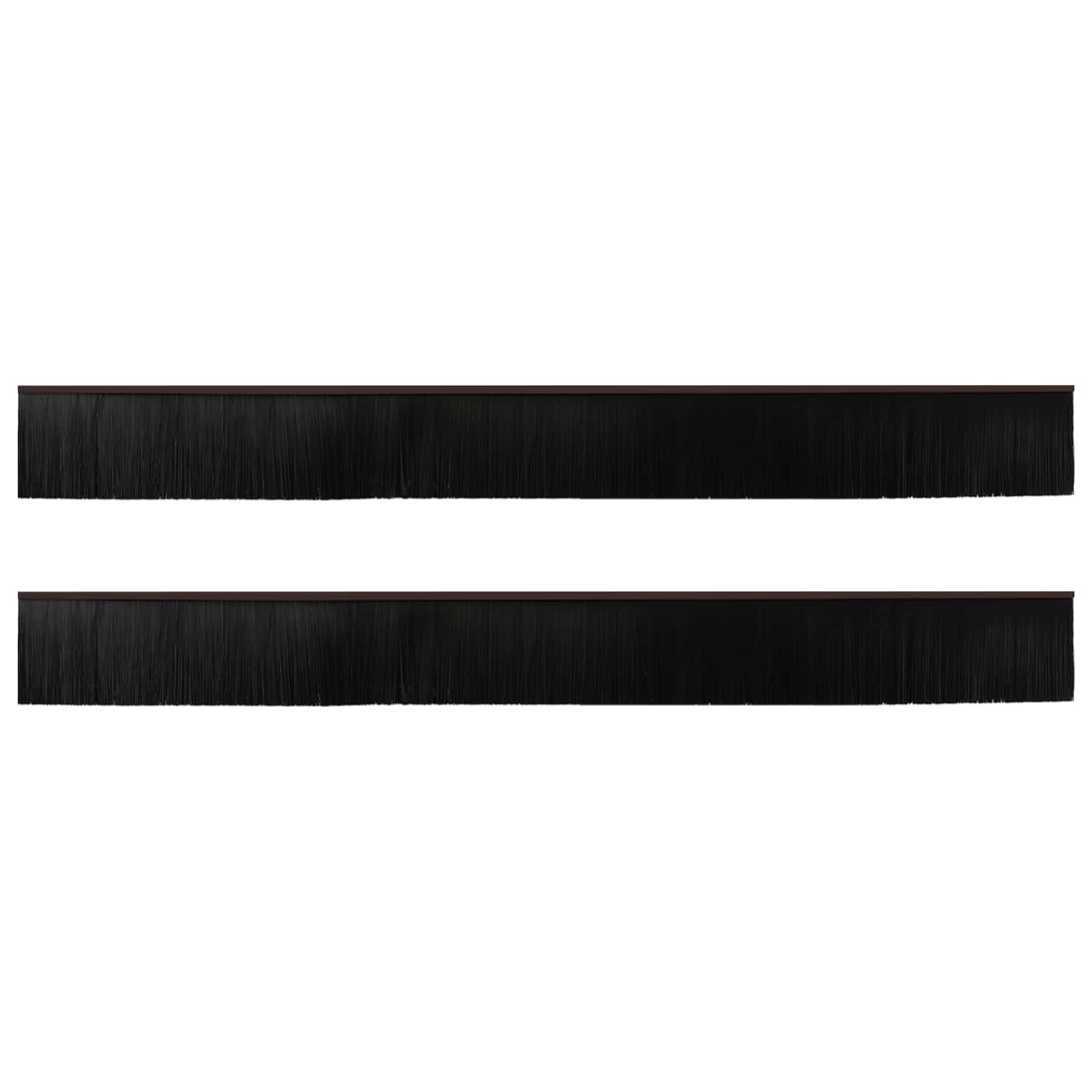 Selbstklebende Türbürstendichtungen 2 pcs Braun 100 cm