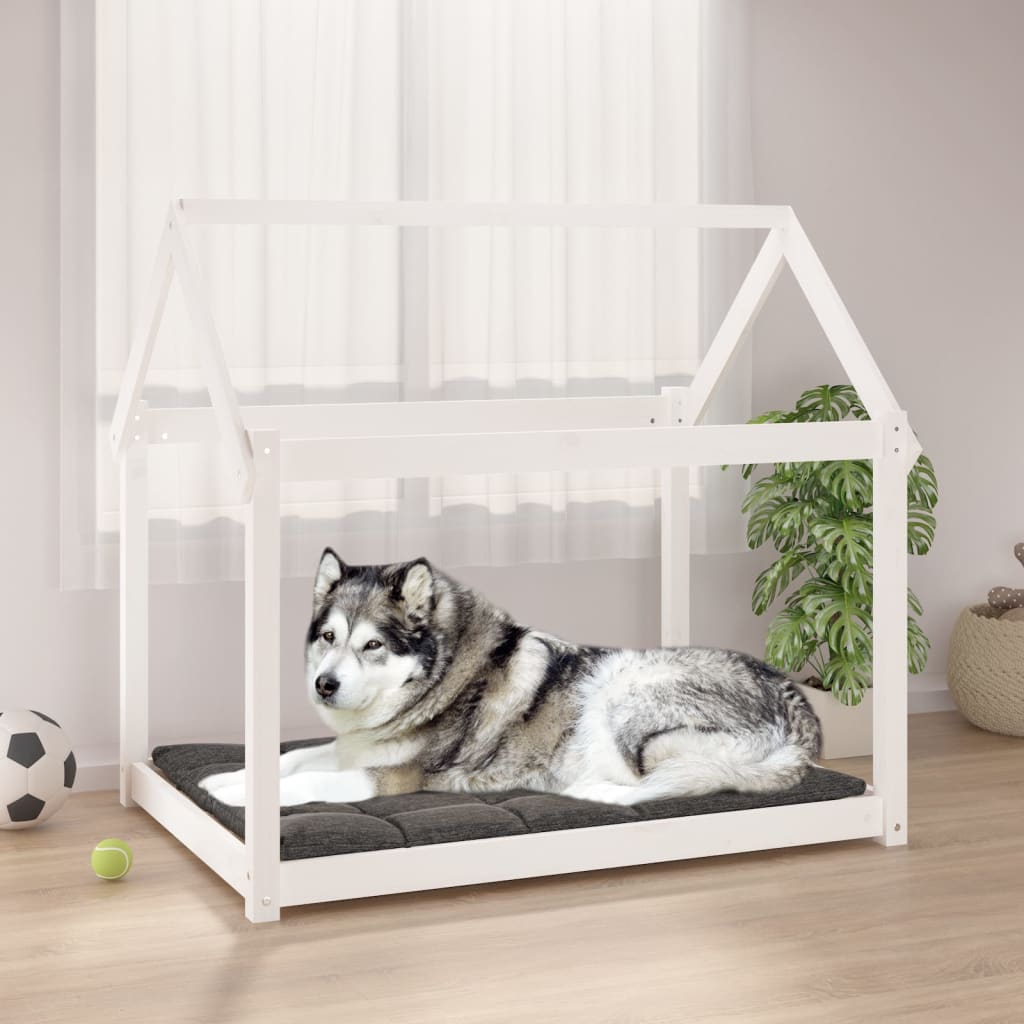 Hundebett Grau 61x50x70 cm Massivholz Kiefer