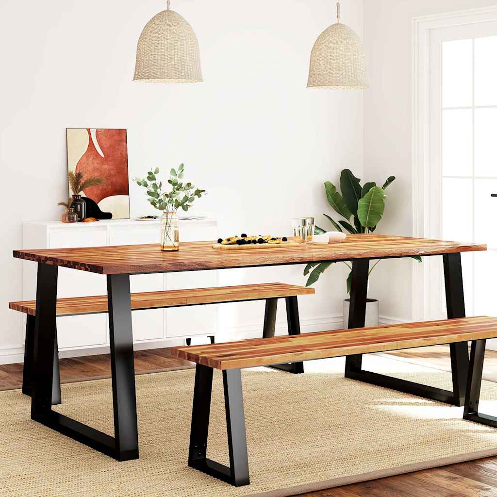 Esstisch Baumkante 140x80x75 cm Massivholz Akazie