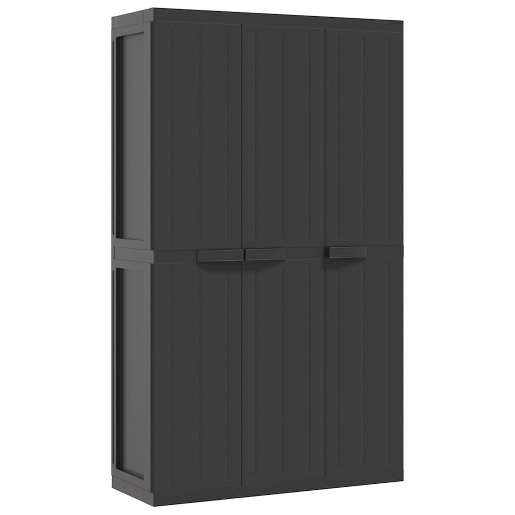 Gartenschrank Grau und Schwarz 65x37x85 cm PP