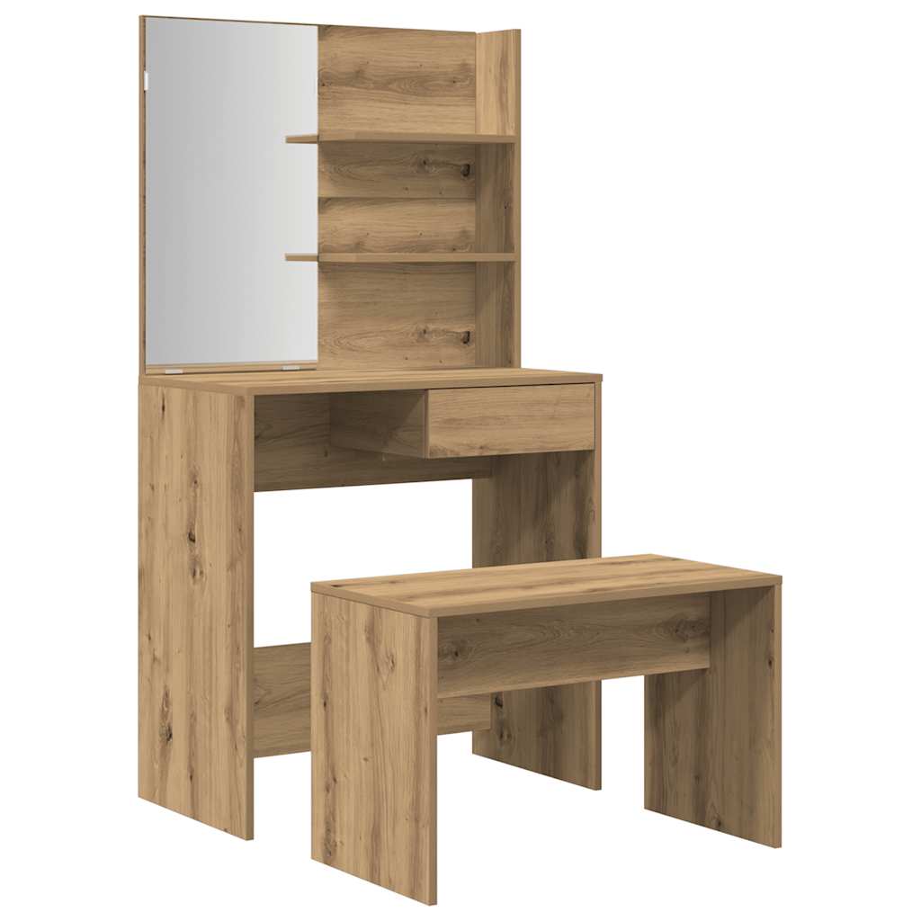 Schminktisch-Set Weiß 74,5x40x141 cm