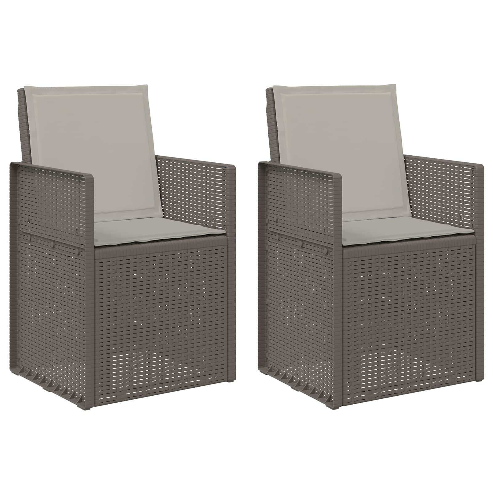 Garten Esszimmerstühle 2 pcs Weiß und Hellgrau PP