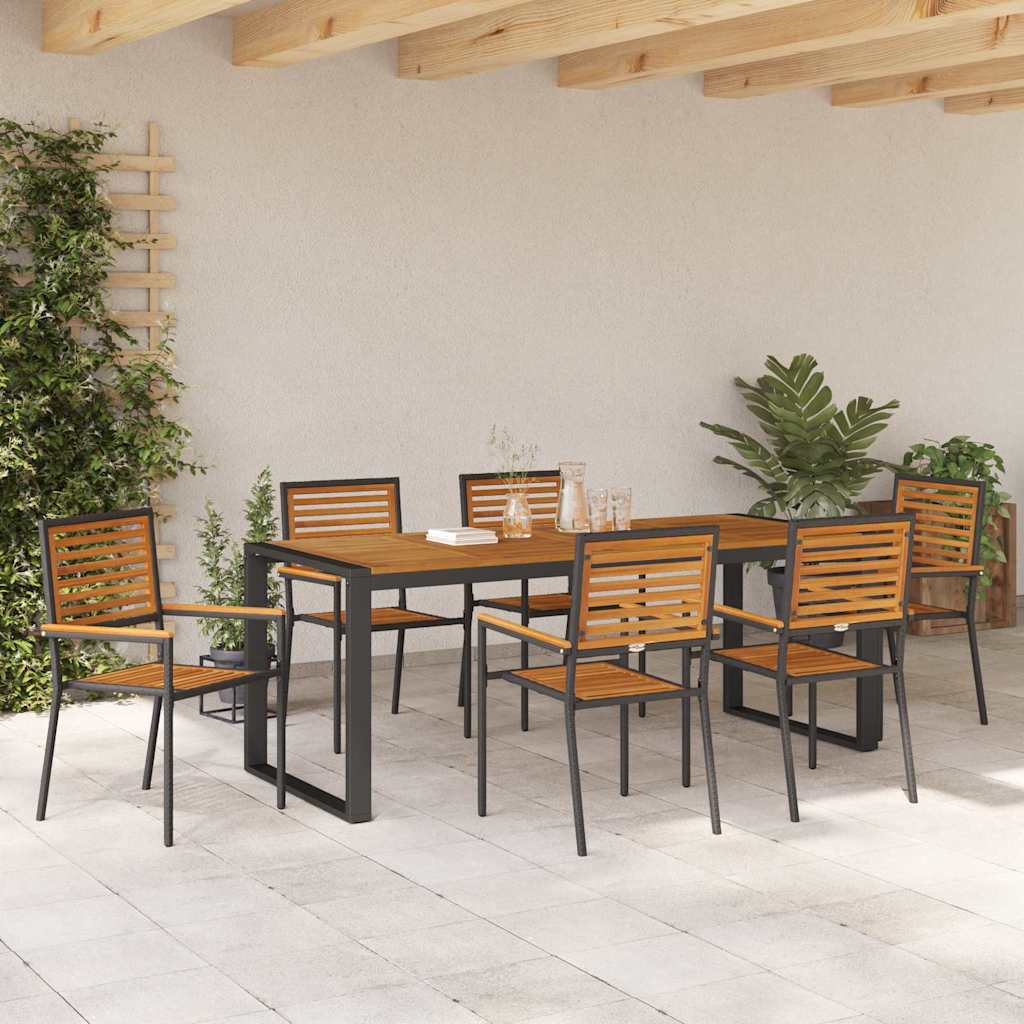Garten Essgruppe 5 pcs Schwarz und Braun Poly-Rattan