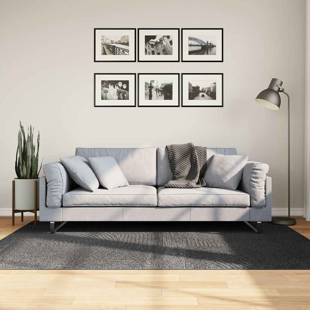 Teppich IZA Kurzflor Skandi-Stil Anthrazit 80x150 cm
